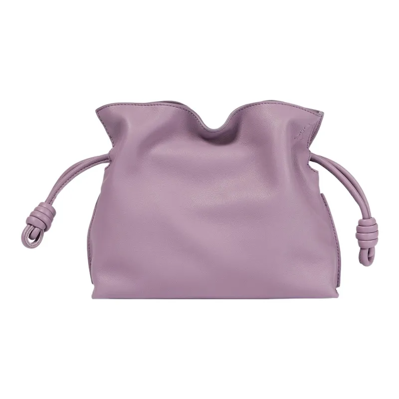 LOEWE Flamenco Cow Leather One Shoulder Crossbody Clutch Mini Women's Pink Purple-0