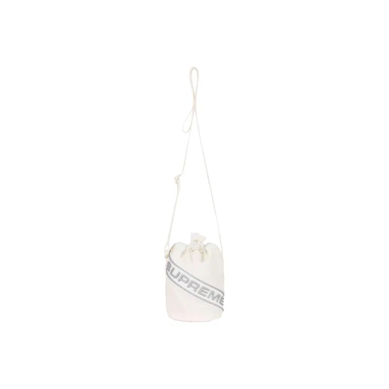 Supreme Waterproof Nylon Storage Bag, Toiletry Bag, Bucket Bag, Shoulder Bag, Crossbody Bag Trumpets Unisex White-3