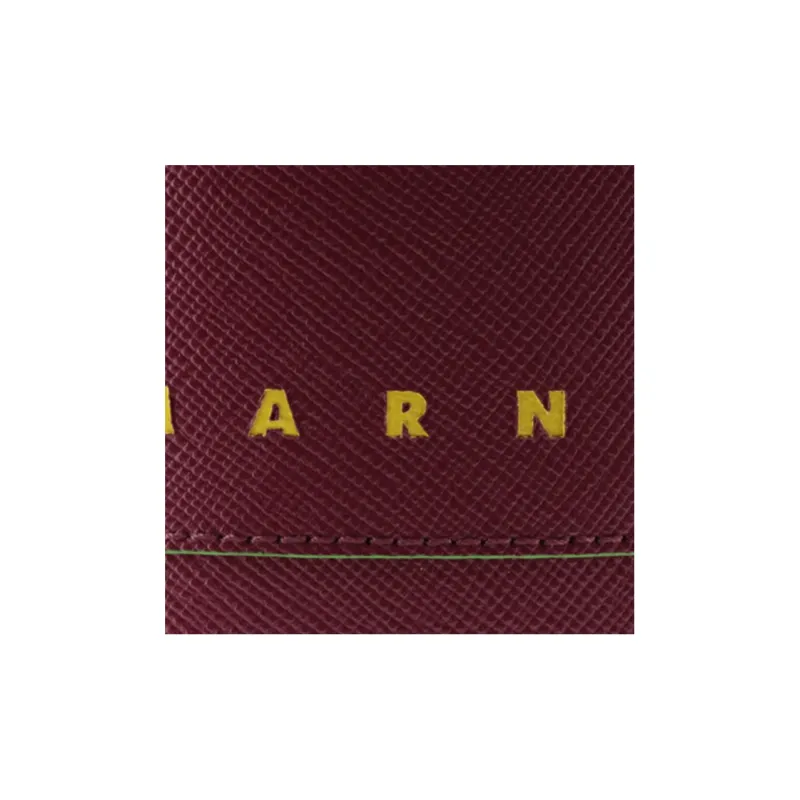 MARNI Calfskin Wallet Mini Women's Rose Red-4