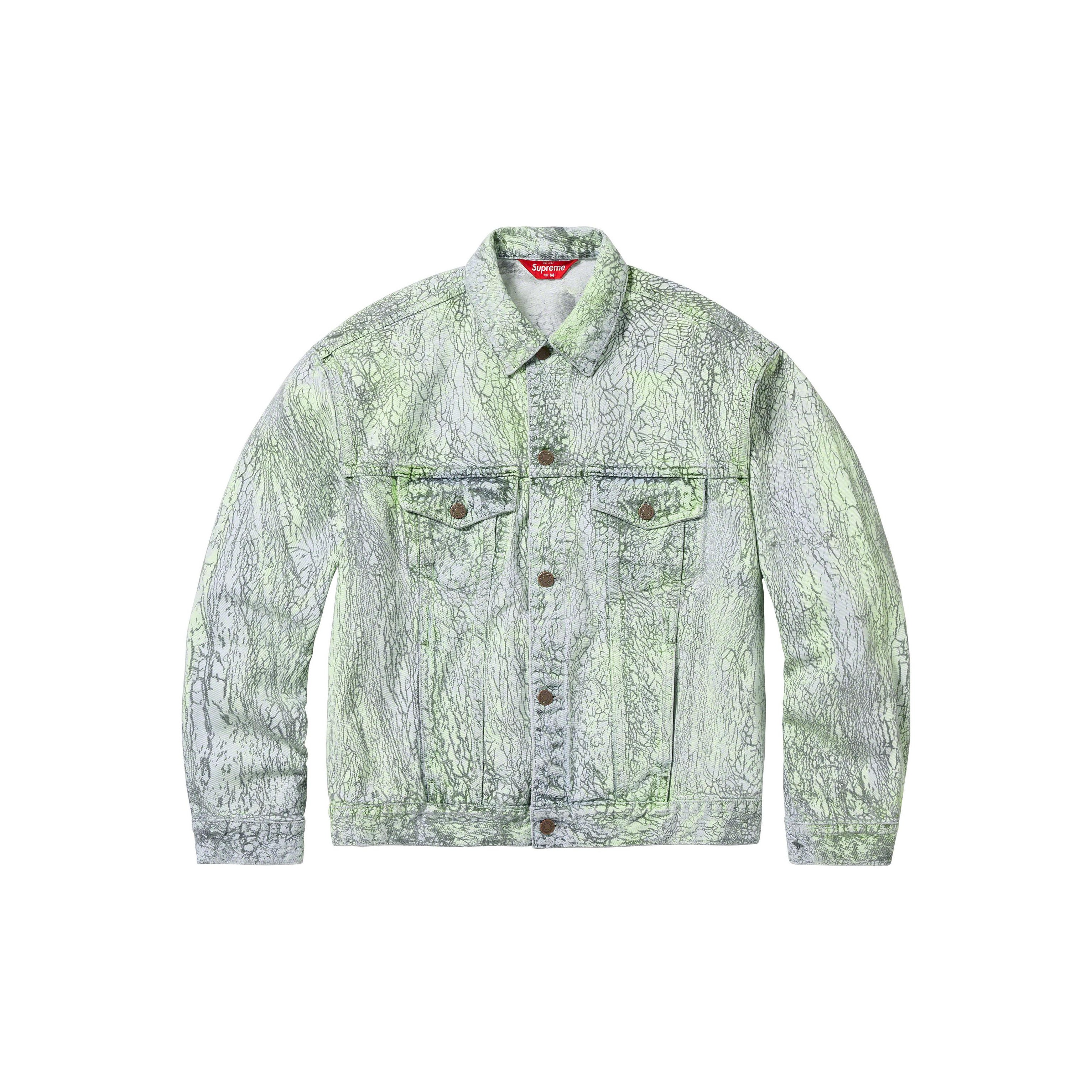 Supreme Flocked Denim Trucker Jacket Gold XL - POIZON Supreme Flocked Denim Trucker Jacket Gold XL - POIZON