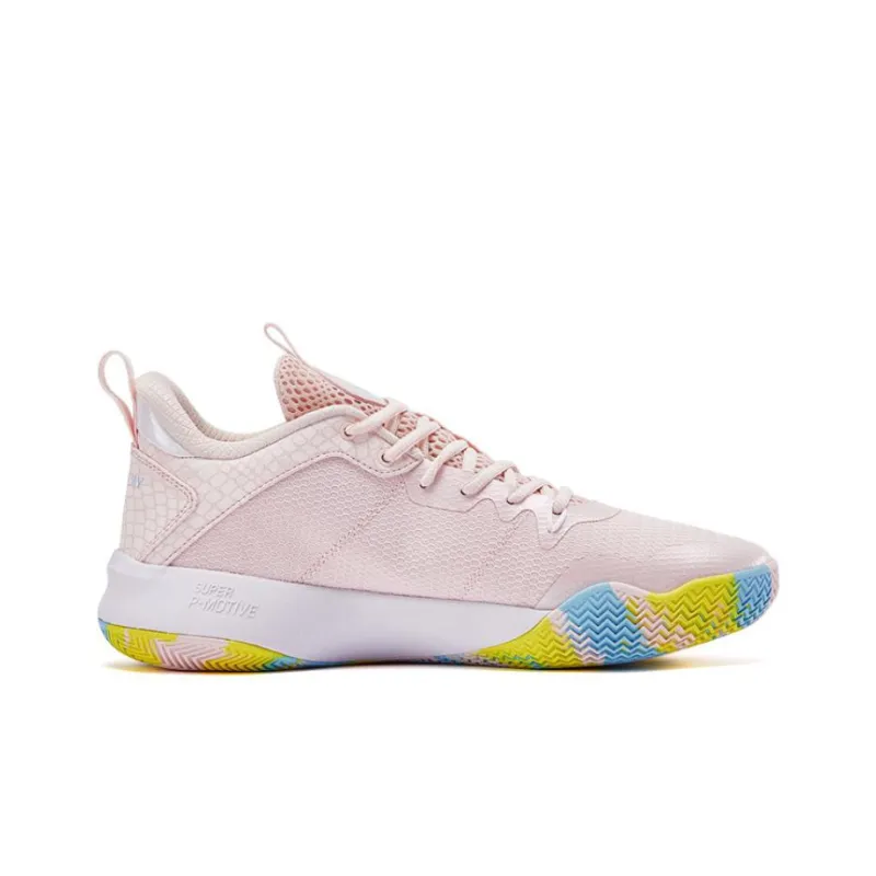 PEAK Cushioned Slip Resistant Breathable Low Top Basketball Shoes Men's Pink-1