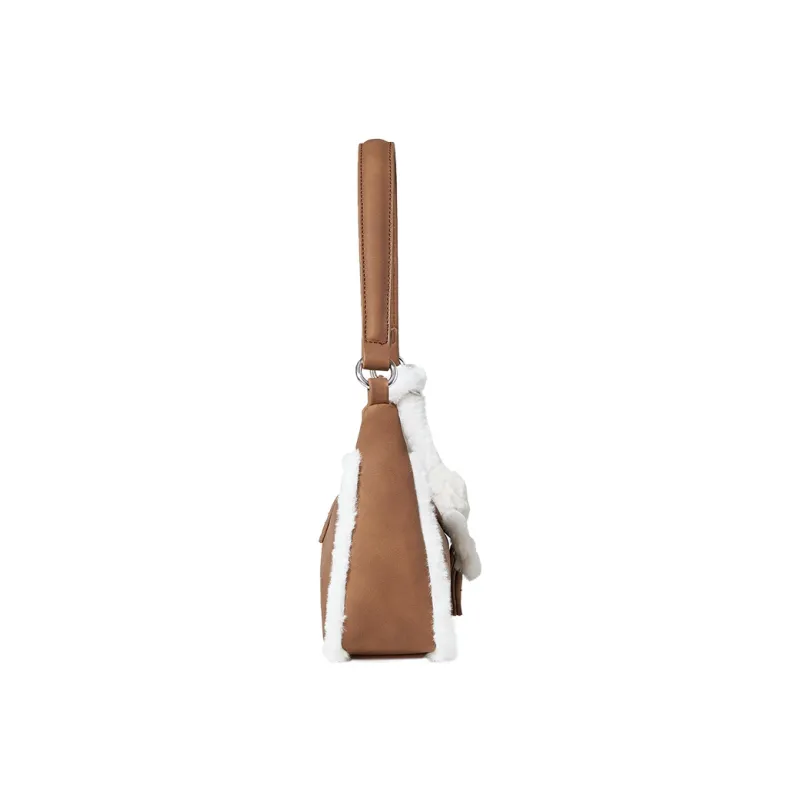Miffy PU Faux Rabbit Fur Crossbody Shoulder Bags Women's Brown/Ecru/Pink-3