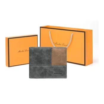 MashaLanti Synthetic Leather Coin Purse Wallet Regular Men's Gray With Coffee/Coffee With Gray