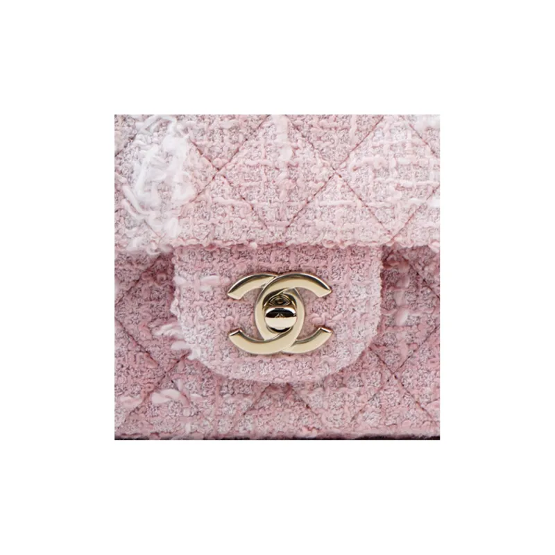 CHANEL Tweed Shoulder Bag, Crossbody Bag Mini Women's Pink-3