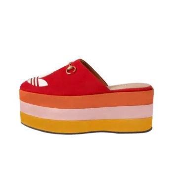 GUCCI Adidas X GUCCI Women's Gg Platform Sandal 'Red Suede' Women's