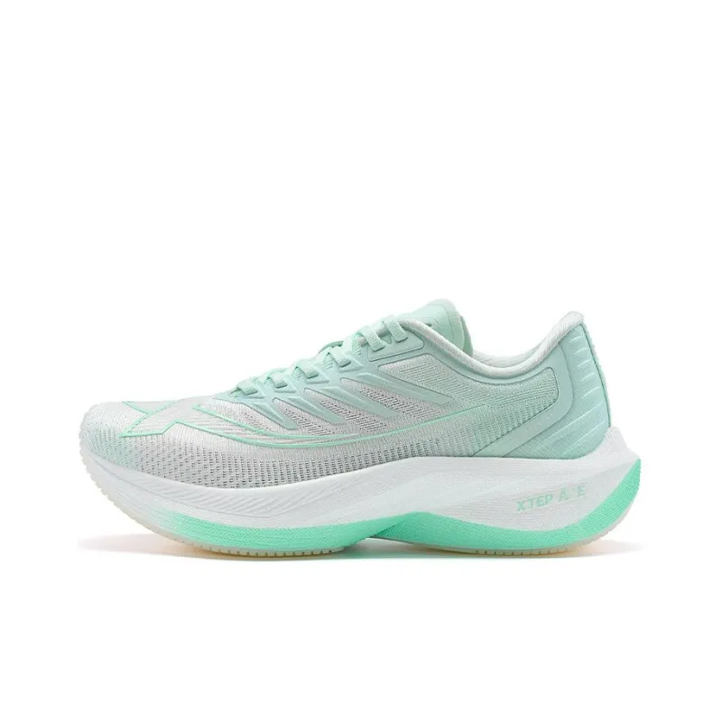 XTEP Integrated Molding Generation 1 Cushioning Wear-Resistant Low-Top Running Shoes Women's Foam Green/Sail White-0