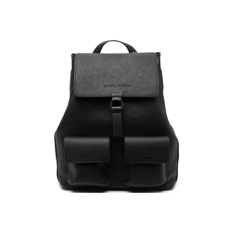 LONGCHAMP 3D Calfskin Backpack Small Size Women's Black-0