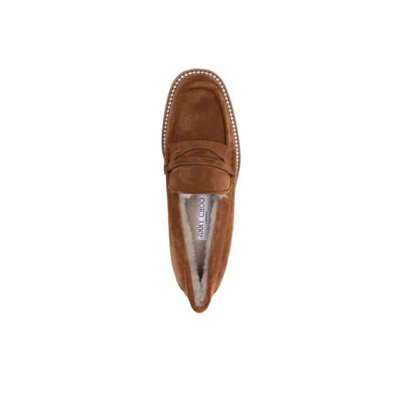 Jimmy Choo Deanna Loafers 4cm Women's Umber-4