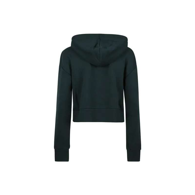BALMAIN Flocked-logo Cropped Hoodie-1