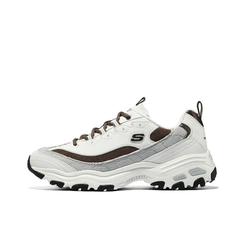 Skechers D'Lites Varsity Spirit Sneaker 'White Brown Grey'-0