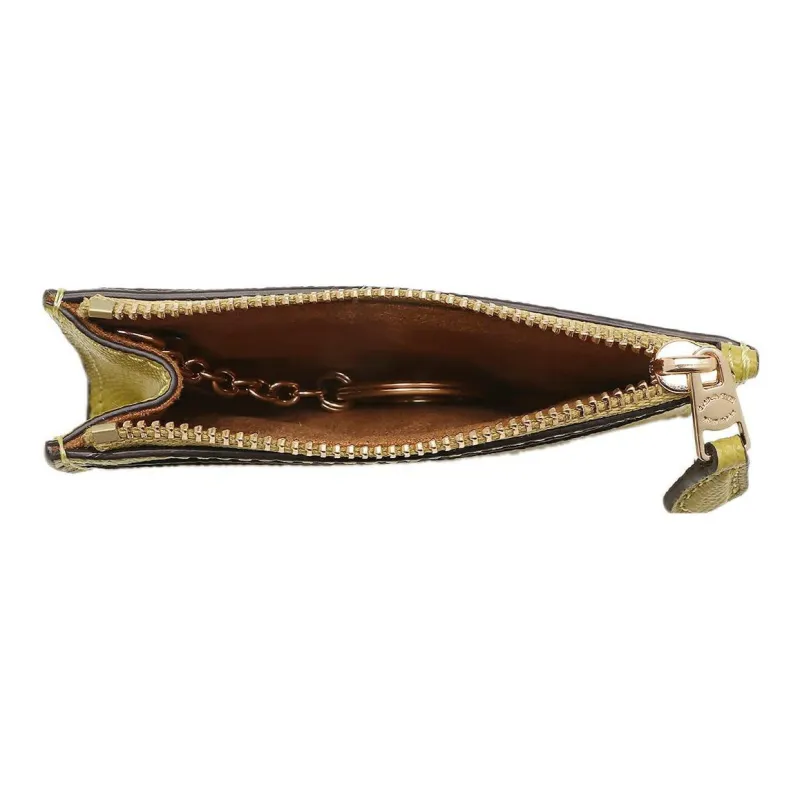 COACH Mini Id Skinny Leather Wallets Card Holders Women's Yellow Green-4