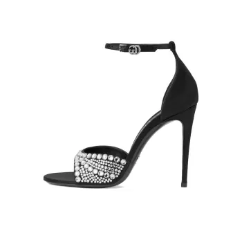 GUCCI 110mm Crystal embellished Satin Sandals