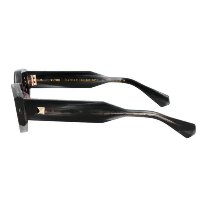 Valentino Acetate Irregular Shape Sunglasses Women's Black-3