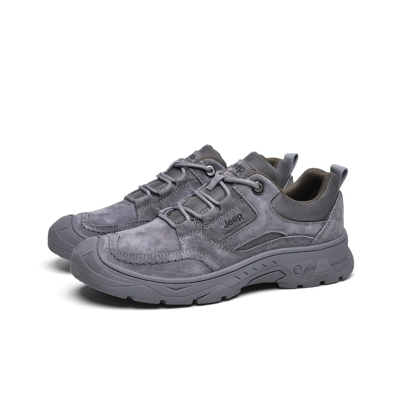 Jeep Outdoor Collection Anti-Slip Wear-Resistant Low-Top Casual Shoes Men's Gray-2