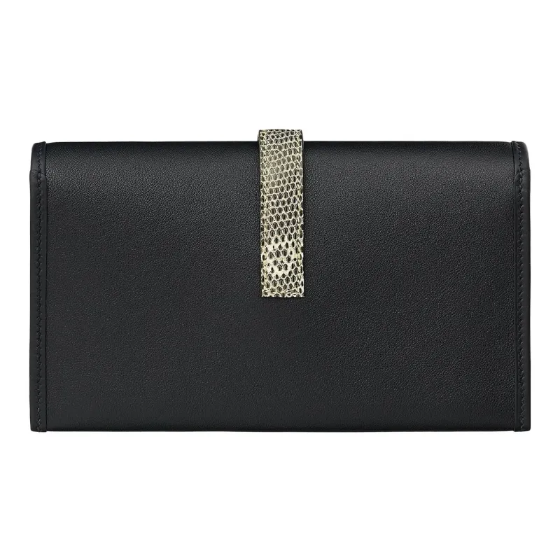 HERMES Jige Swift Calfskin Coin Purses Wallets Women's Black-1