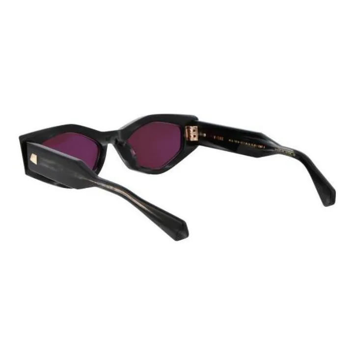 Valentino Acetate Irregular Shape Sunglasses Women's Black-2