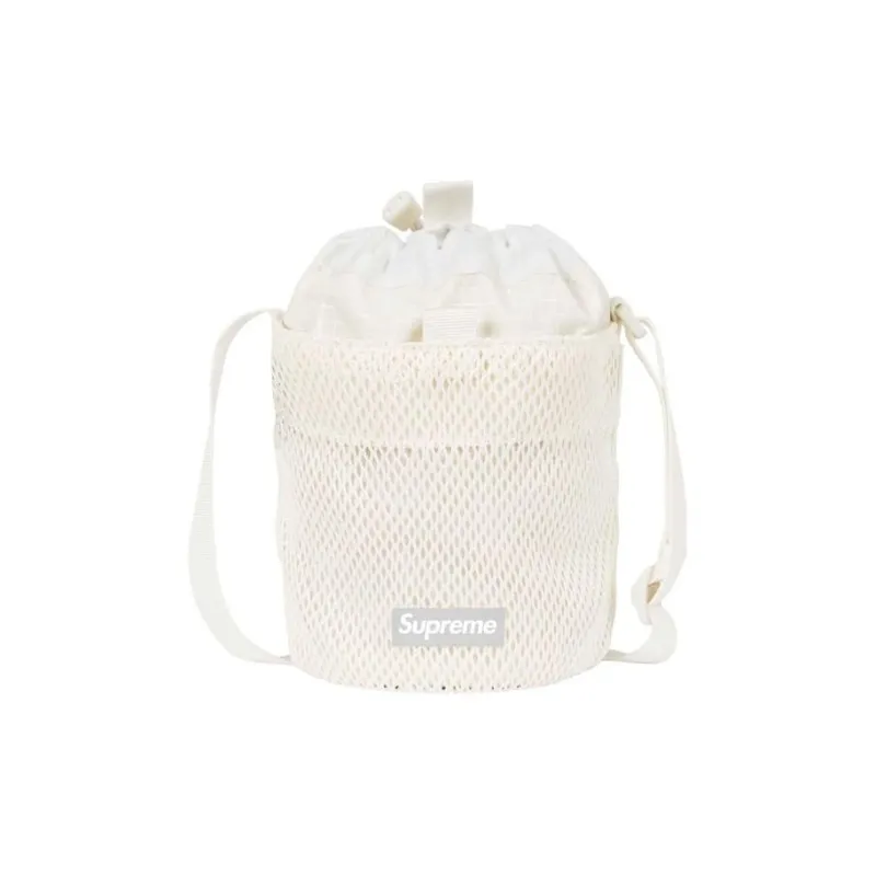 Supreme Waterproof Nylon Storage Bag, Toiletry Bag, Bucket Bag, Shoulder Bag, Crossbody Bag Trumpets Unisex White-2