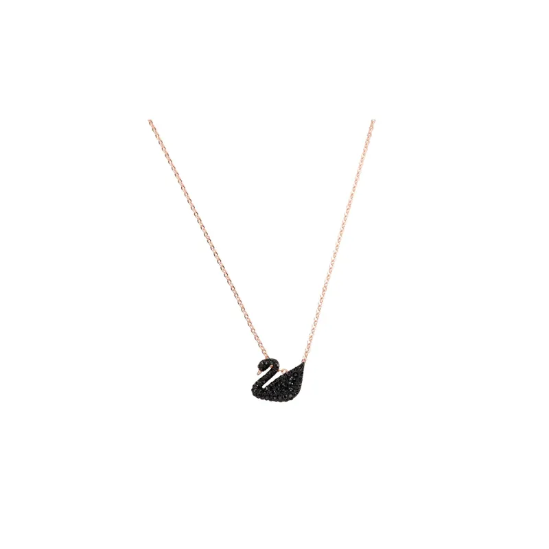 Swarovski Rose Gold Plated Necklaces Women's Black-1