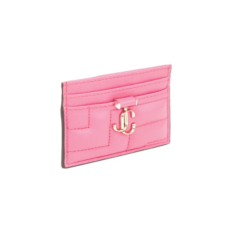 Jimmy Choo Avenue Embossed Nappa Leather Card Holder Regular Women's Sugar Pink-1