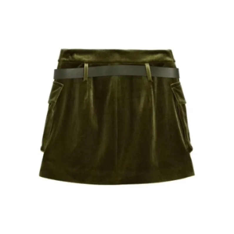 Bebe Casual Short Skirts Women's Army Green-1