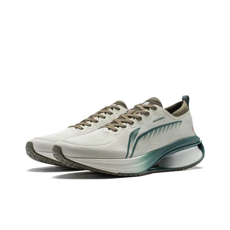 LiNing WuShi 5S 3.0 Cushioning Anti Slip And Wear Resistant Low Top Running Shoes Men's White Green-2