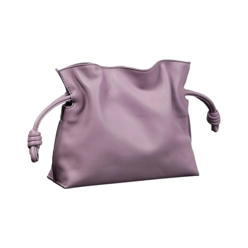 LOEWE Flamenco Cow Leather One Shoulder Crossbody Clutch Mini Women's Pink Purple-2