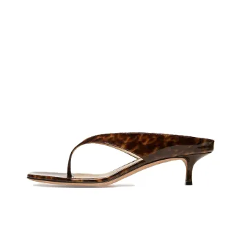 BALLY Genuine Leather Sole Flip Flops Women's Brown
