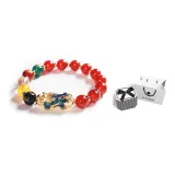 Agate Beaded Bracelet, Houndstooth Box