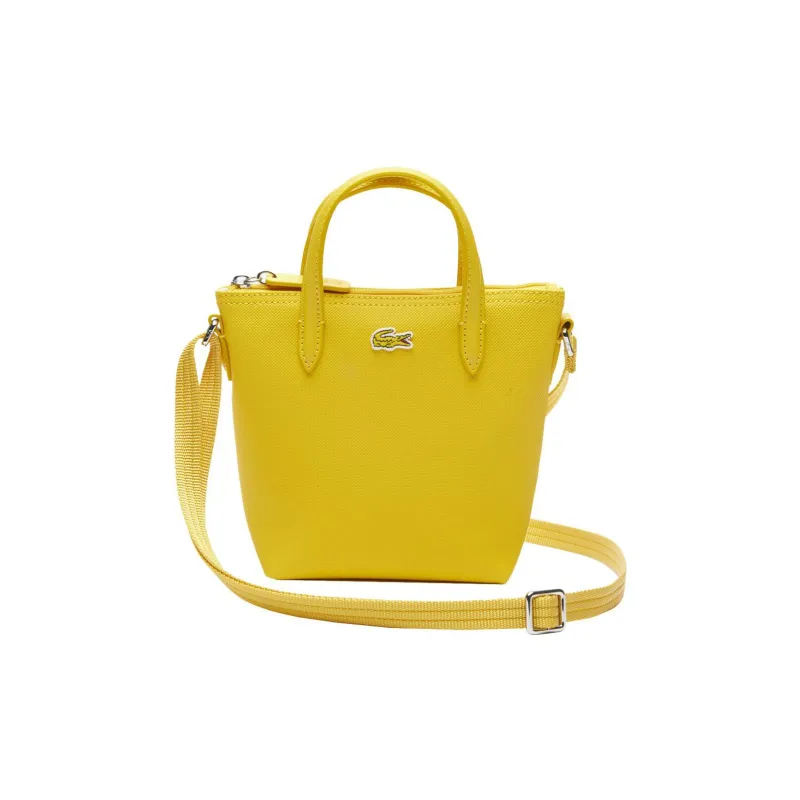 LACOSTE PVC Handbag, Shoulder Bag, Crossbody Bag Trumpets Women's Yellow-1
