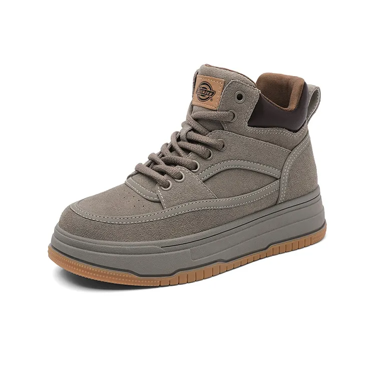 Dickies Anti-Slip And Wear-Resistant Height Increasing Mid-Top Skateboard Shoes Women's Smoke Gray-1