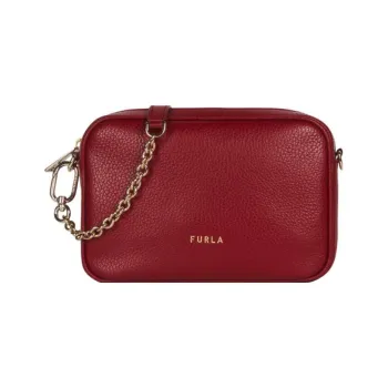 Furla Real Leather Camera Bag Shoulder Bag Crossbody Bag Mini Women's Red