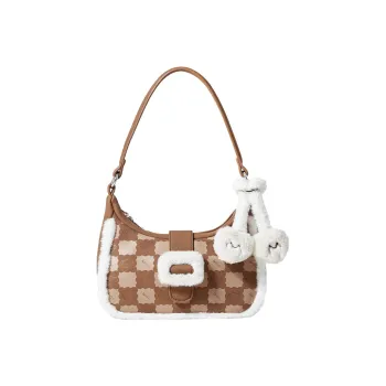 Miffy PU Faux Rabbit Fur Crossbody Shoulder Bags Women's Brown/Ecru/Pink