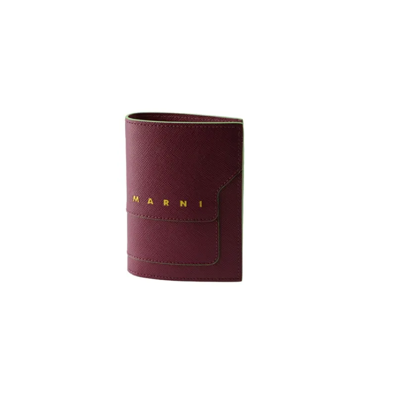 MARNI Calfskin Wallet Mini Women's Rose Red-1