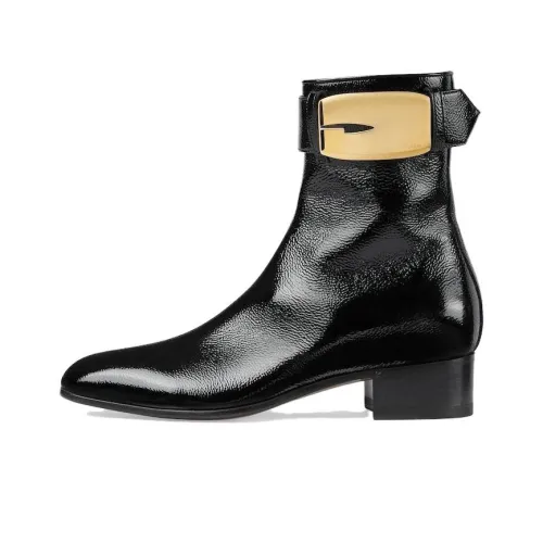 GUCCI Ankle Boots Women's Black/Gold