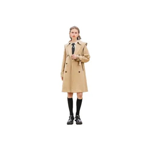 Lagogo Trench Coats Women's Light Camel S3