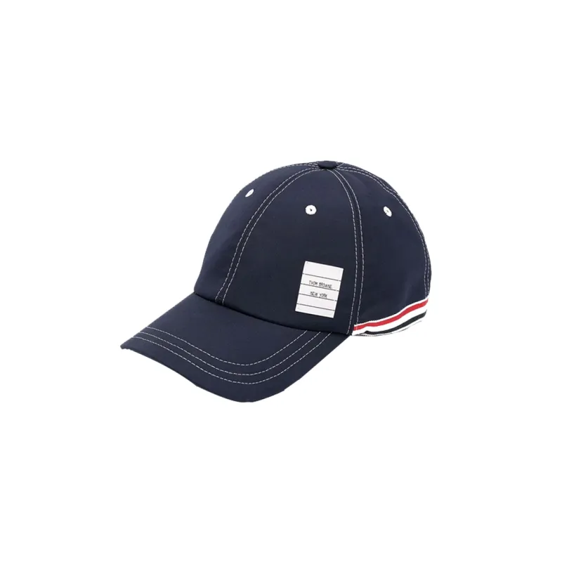 THOM BROWNE 4 Bar Tag Curved Peak Baseball Cap-3