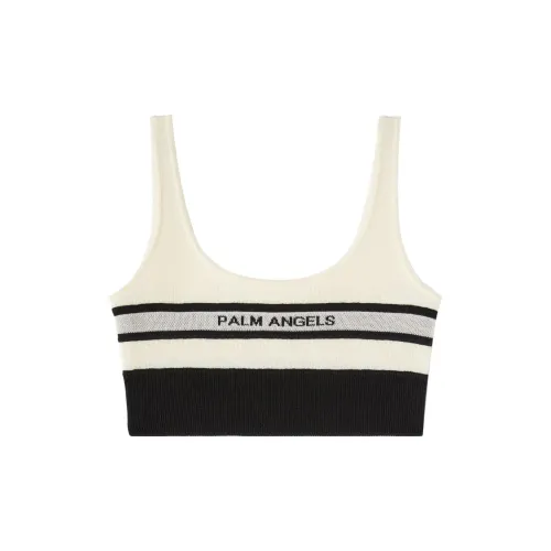 PALM ANGELS Intarsia-knit Logo Bra Top