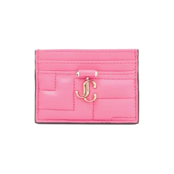 Jimmy Choo Avenue Embossed Nappa Leather Card Holder Regular Women's Sugar Pink