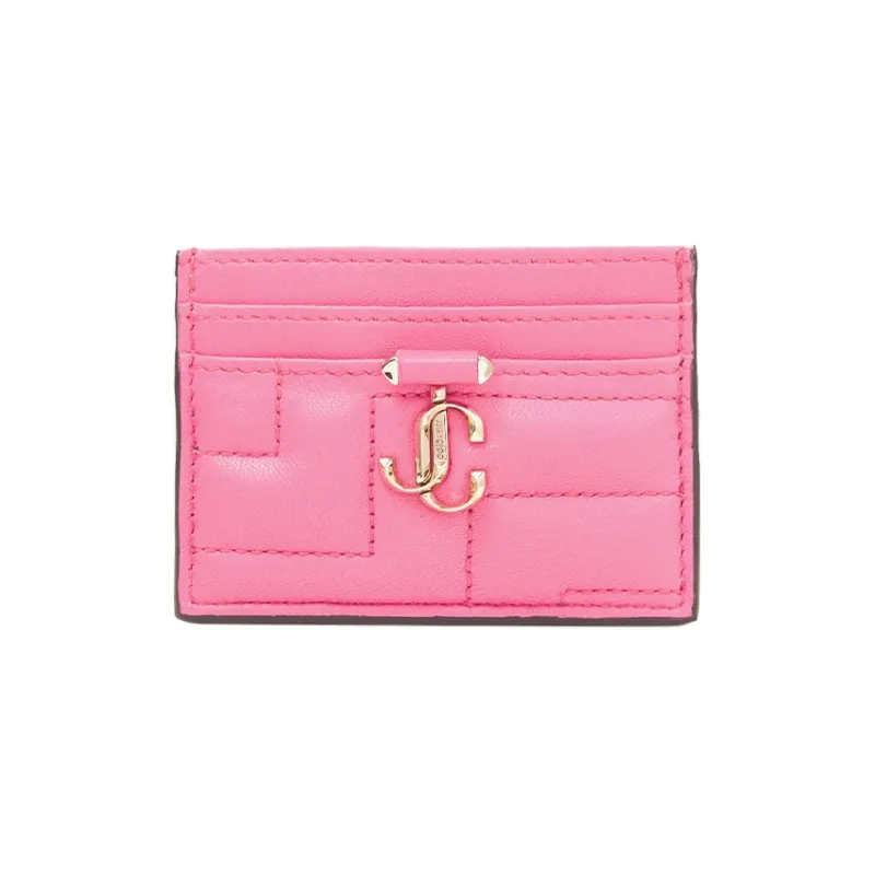 Jimmy Choo Avenue Embossed Nappa Leather Card Holder Regular Women's Sugar Pink-0