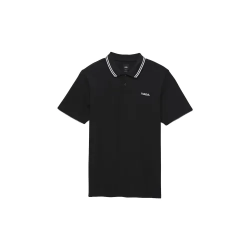 Vans Halecrest Polo Shirts Men Black