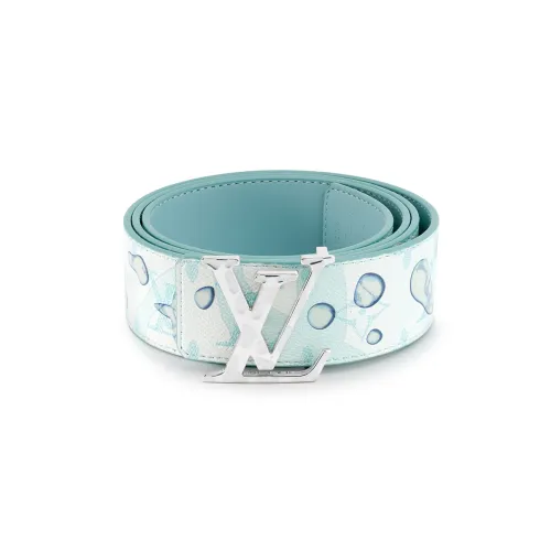 LOUIS VUITTON Cow Leather Belts Unisex Mint Green Width  4cm