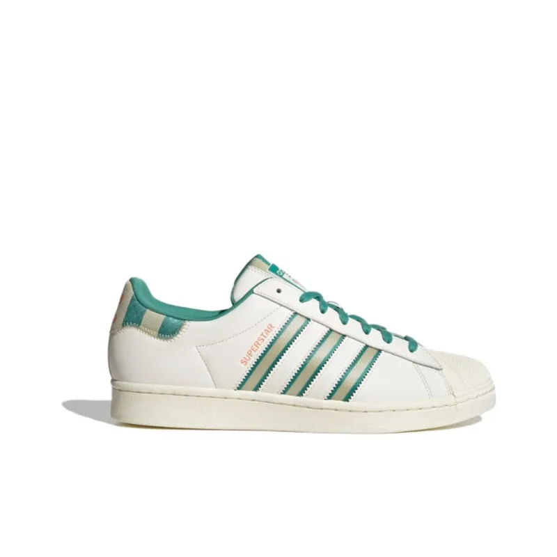 Adidas Originals Superstar Shoes 'Cream White Green Gold'-1