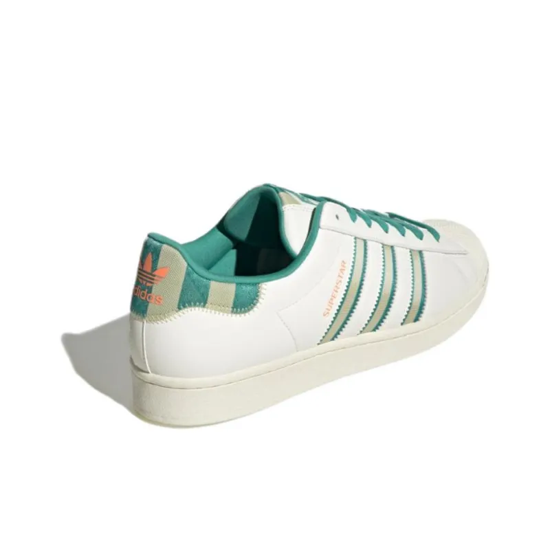 Adidas Originals Superstar Shoes 'Cream White Green Gold'-2