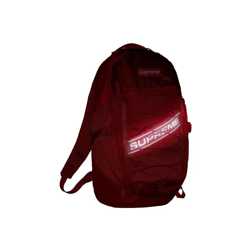 Supreme Waterproof Nylon Backpack Unisex Red-3
