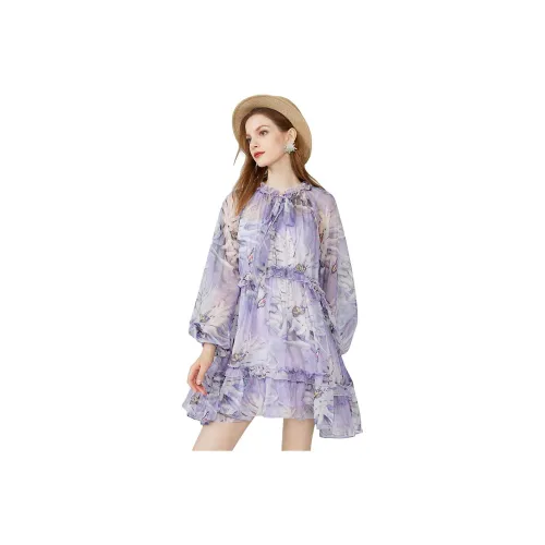 AIVEI Long-Sleeved Dresses Women's Lavender