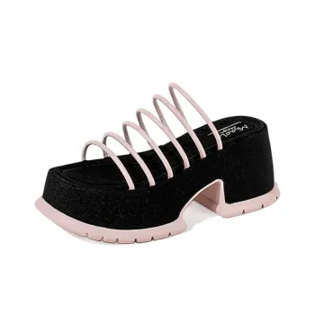 Wonderful Couple Slide Slippers 8.5cm Women's
