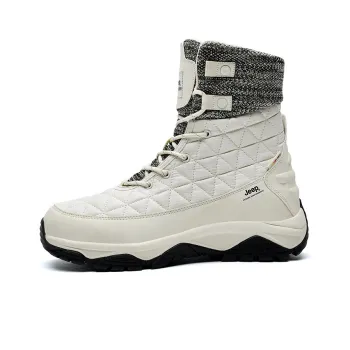 Jeep Warm Short Snow Boots Unisex White