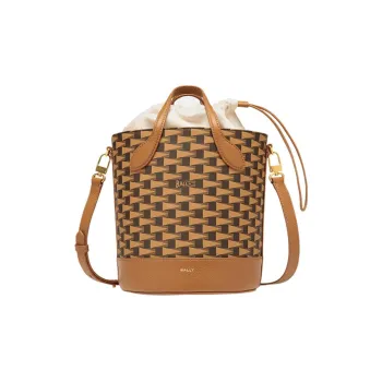 BALLY Thermoplastic Polyurethane Bucket Bag Portable Crossbody Bag Shoulder Bag Women's Brown