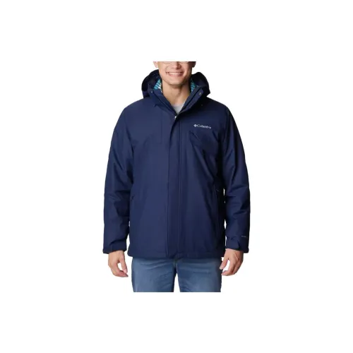 Columbia Windbreaker Jackets Men Navy Blue