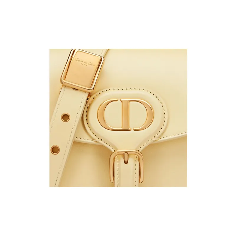 DIOR Bobby Smooth Finish Cow Leather Shoulder Bag Crossbody Bag Small Size Women's Light Yellow-4